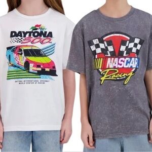 Licensed Youth 2-Pack NASCAR Kids  T-Shirt - Gray and White